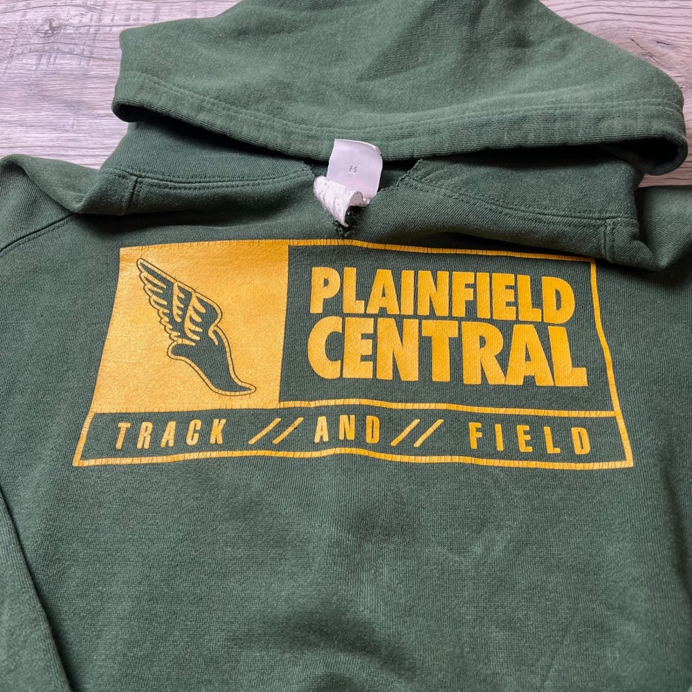 Badger Sport Hoodie Mens Small Green Plainfield Central Track and Field Pullover - Picture 2 of 7